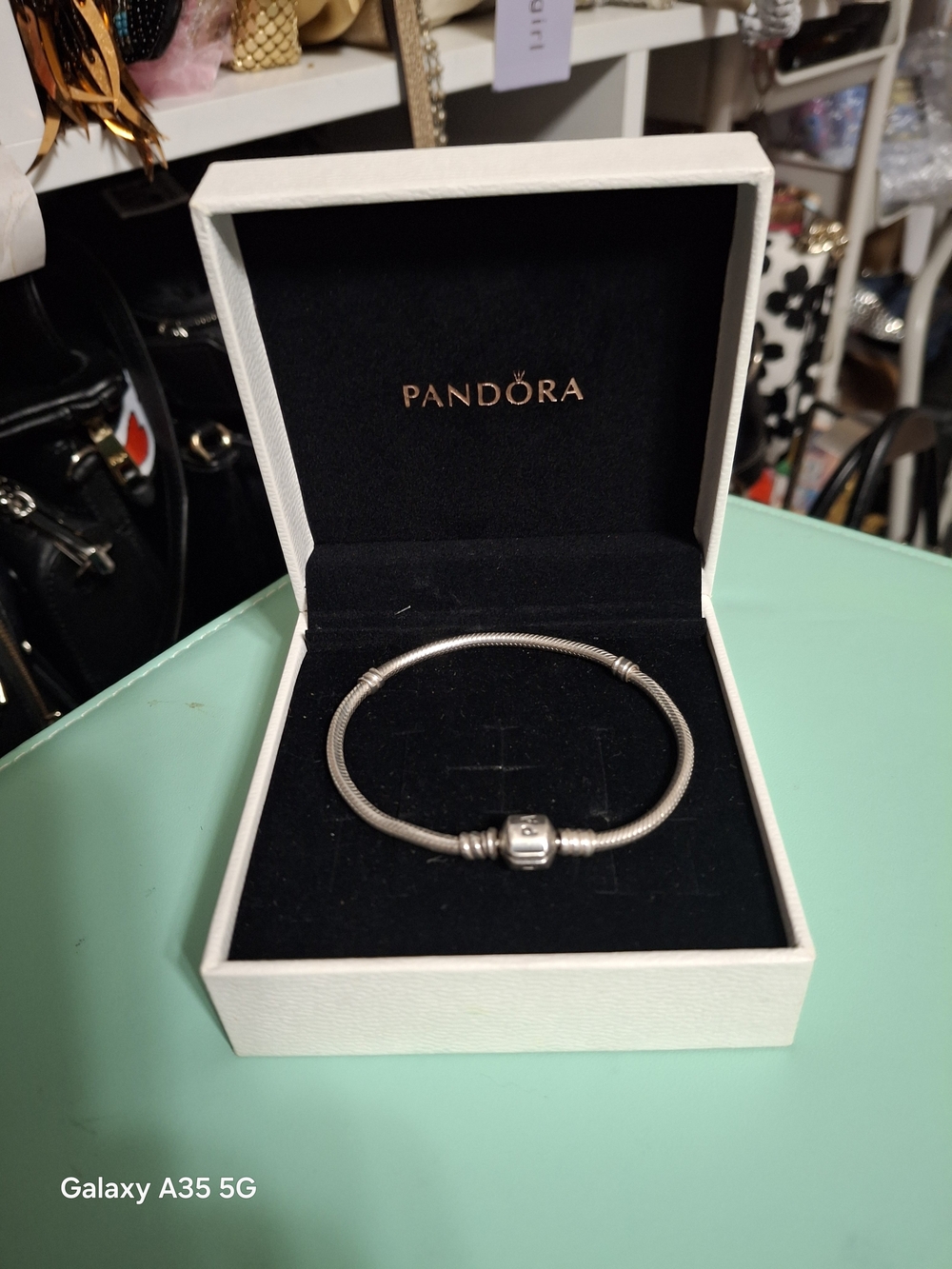 Pandora Sterling Silver Snake Chain Charm Bracelet in .925 Silver 7.5"
